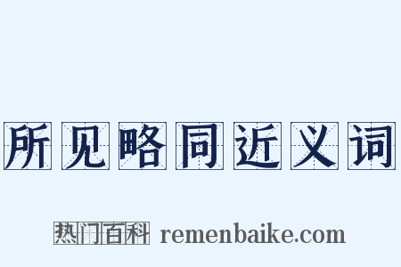 所见略同近义词是什么意思的图片